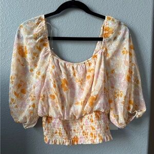 Floral Puff Sleeve Top